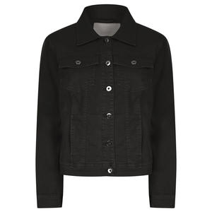 Veste en jean respirante pour homme, veste en jean noire avec un motif patchwork élégant - Product Image 3