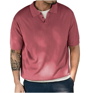 Polo personnalisé grande taille ajusté en tissu piqué extensible à poignets élastiques Polo à trois boutons en coton et élasthanne pour hommes - Product Image 1