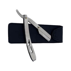 Rasoir de barbier à poignée professionnelle en forme de feuille avec lame interchangeable | Rasoir à bord droit en acier inoxydable pour un rasage parfait pour hommes - Product Image 2