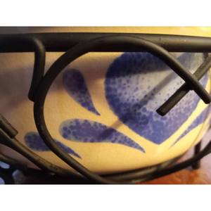 Plat Casserole Coeurs Bleus Avec Support En Métal En Excellent État Cadeau Pour Mère Vente En Gros - Product Image 5