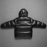 Dernière conception – Blouson bomber matelassé noir brillant pour homme, chaud et imperméable, 100 % polyester, coupe oversize, idéal pour l'extérieur en hiver
