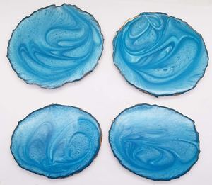 Sous-verres en résine époxy faits à la main de qualité supérieure pour les boissons, protection de table de luxe pour la maison et le bureau - Product Image 3