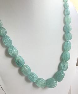 ลูกปัดอะความารีนธรรมชาติแกะสลักทรงกลม สำหรับทำเครื่องประดับอัญมณี สร้อยคอ - Product Image 5