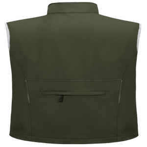 Gilet Softshell Unisexe Coupe-Vent Doublé Polaire Multi-Poches Sans Manches avec Col Montant et Logo Frontal Anti-UV Respirant - Product Image 4