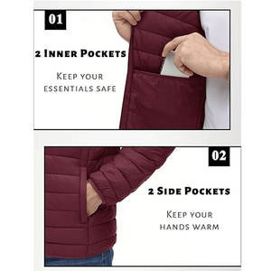 Veste d'hiver isolée légère et compressible pour hommes, manteau en duvet alternatif résistant à l'eau de haute qualité - Product Image 5