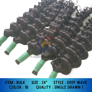 Vague profonde naturelle indonésienne 100% cheveux humains vierges Remy cuticules alignés faisceaux de cheveux bruts pour tresser les extensions de cheveux humains - Product Image 2