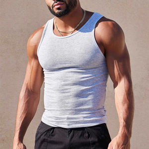 Camiseta sin Mangas Ajustada de Algodón y Elastano de Alta Calidad, Camiseta Personalizada Elástica para Hombre - Product Image 3