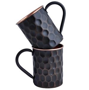 Cylindrical <b>Copper</b> <b>Mug</b> with Wrapped Handle Contemporary Metal Drinkware for Daily Use and Serving - Product Image 6