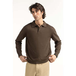 Suéter de Algodón 100% para Hombre, Corte Regular, Cierre de Cremallera, con Estampado de Logotipo y Decoración de Rayas, para Primavera y Otoño - Product Image 4