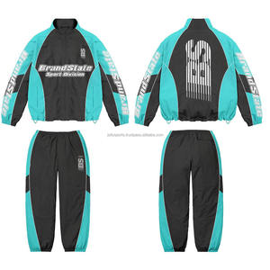 Survêtement coupe-vent coupe-vent de haute qualité pour hommes Ensemble de 2 pièces coupe-vent en nylon zippé avec logo personnalisé - Product Image 1