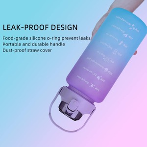 Botella de agua motivacional con marcador de tiempo, sin BPA, a prueba de fugas, jarra de agua grande con asa para gimnasio, fitness y deportes al aire libre - Product Image 2