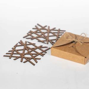 Salvamanteles de madera modernos de mediados de siglo, posavasos de madera cortados con láser resistentes al calor para platos calientes y bebidas, mesa decorativa - Product Image 6