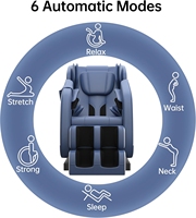 Sillón de Masaje de Cuerpo Completo, Sillón de Masaje Shiatsu de Gravedad Cero, Reclinable, con Calefacción de Cintura y Pantorrillas, Masaje de Pies, Bluetooth, Control Grande