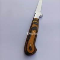 Cuchillo de filete personalizado hecho a mano de 13 pulgadas con hoja de acero J2 mango de madera Pakka Incluye funda de cuero para filete de pesca uso en la cocina