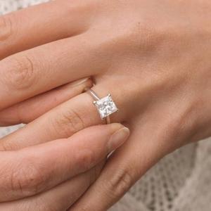 14K Princess Lab Grown Diamond Ring IGI Gold Lab Creado Diamond Ring Para Boda y anillo de compromiso o banda - Product Image 1