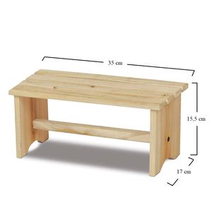 Sgabello esterno in legno naturale panca 35x17.5x15.5 cm comodo poggiapiedi - Product Image 2