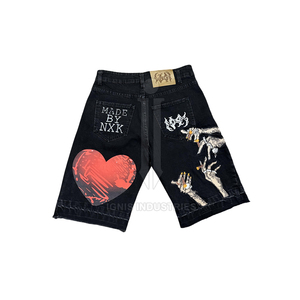 Pantalones cortos vaqueros para hombre con contraste de Color hechos en Pakistán 2024 pantalones vaqueros cómodos de alta calidad para hombre - Product Image 4