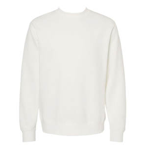 Sweat-shirt à col rond unisexe en polaire éponge blanc - Product Image 4