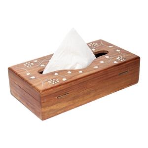 กล่องทิชชู่ไม้สีดำเป็นมิตรกับธรรมชาติพร้อมชิ้นส่วนโลหะสำหรับตกแต่งโต๊ะที่มีขนาด25.25x12.5x7.5ซม. - Product Image 2
