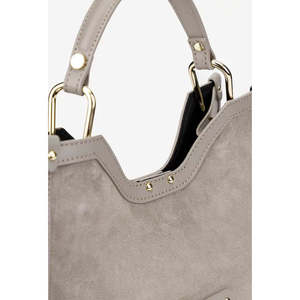 Borsa a Spalla Strutturata in Vera Pelle Scamosciata per Donna, Fatta a Mano in Italia, Art. 25394 - Product Image 6