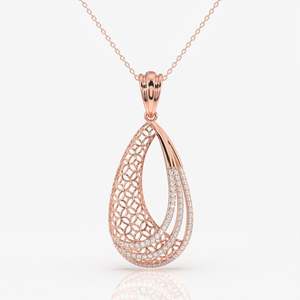 Dina Trellis รอบตัด Moissanite จี้เพชรกับทอง18K เสร็จสร้อยคอเสน่ห์ทันสมัย - Product Image 4