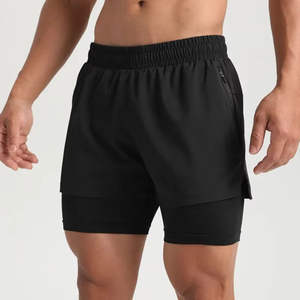 Shorts de jogging 2-en-1 écologiques pour hommes avec logo personnalisé pour la salle de sport et les entraînements en sentier - Product Image 1