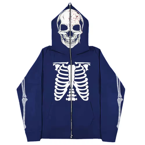 Collection Hiver Hiphop crânes peints à la main couple sweat à capuche graphique 100% Coton hoodies wholesale Men Hoodie - Product Image 2