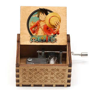 Caja de Música de Madera de Una Pieza con Manivela, Forma de Carrusel, con Mecanismo de Reproducción, Funciona con Batería - Product Image 2