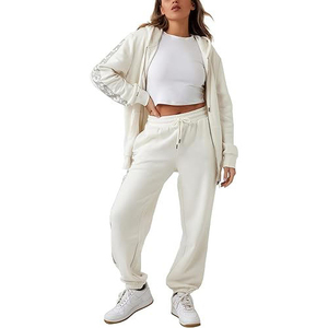 Ensemble de survêtement unisexe personnalisé pour l'hiver, pantalon de jogging respirant et léger 100 % coton, couleur unie, écologique, décontracté, pour tous - Product Image 4