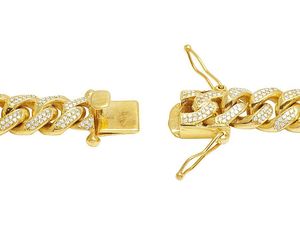 Elegante cadena cubana de oro amarillo sólido de 10 quilates con diamantes cultivados en laboratorio, elegante collar helado, joyería para ropa de fiesta para hombre - Product Image 3