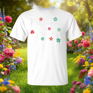 T-shirt con fiori carini motivazionali Happiness Grows, bianca, taglia unisex per adulti - Product Image 3