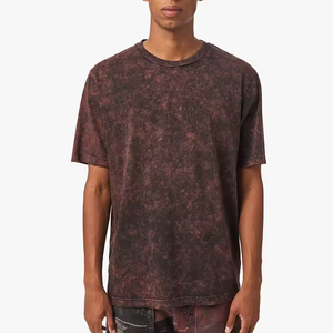 OEM T-shirt lavé en gros T-shirt lourd Dtg T-shirt surdimensionné noir T-shirt personnalisé vintage avec graphique et acide pour hommes - Product Image 2