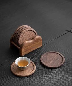 Juego de Posavasos de Madera de Bambú de Alta Calidad, Forma de Corazón, Cuadrada y Redonda, Aislante del Calor, Resistente al Calor, para Decoración del Hogar - Product Image 1