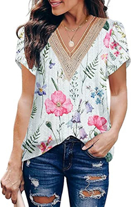 Camiseta de Manga Corta con Cuello en V para Mujer, Camiseta con Estampado Personalizado, Camisetas de Algodón Lisas para Mujer, Secado Rápido y Transpirable - Product Image 3