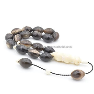 Cuerno Natural hecho a mano Rosario islámico Tasbih cuentas 33/100 cuerno de búfalo cuentas de oración Misbaha tradicional GULF Tasbeeh Tesbih - Product Image 5