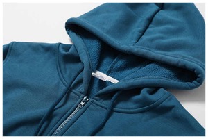 Service OEM de haute qualité décontracté cordon de serrage à manches longues survêtements pour femmes respirant pleine fermeture éclair à capuche Logo personnalisé hiver court - Product Image 3