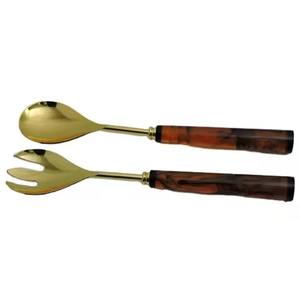 Ensemble de service de salade en acier inoxydable de vente chaude avec poignée en bois cuillère de service de vaisselle - Product Image 6