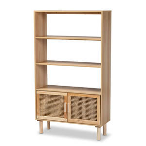 <b>Solid</b> <b>Wood</b> Storage <b>Bookcase</b> for Home Office Workshop Living Room Bedroom Dining School Hotel with Bamboo Material - Product Image 1