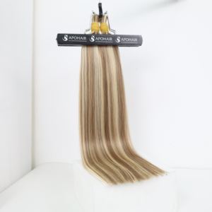 Calidad de lujo superior 100% Remy Extensiones de cabello humano superior Piano a granel Color mezclado #6,2 + #60 Cabello virgen 22 pulgadas - Product Image 1