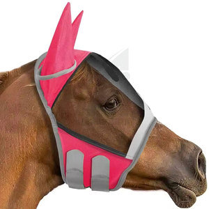 หน้ากากกันแมลงสำหรับม้า  โลโก้สั่งทำได้  วัสดุคุณภาพดีเยี่ยม  ออกแบบมาเพื่อการขี่ม้า  ปกป้องใบหน้าและหู  หน้ากากขี่ม้า - Product Image 6