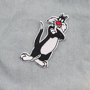 ตัวปักหมุดบนแผ่นผ้าเดนิมสำหรับเสื้อผ้าเด็กลายการ์ตูนแมวแผ่นปะติดรูปสัตว์แบบตลก3D การออกแบบที่ปราศจากนิกเกิล - Product Image 4