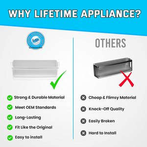Étagère de porte gauche en plastique neuve Lifetime Appliance AAP73252302 pour réfrigérateurs LG, Kenmore, Sears à usage domestique - Product Image 3