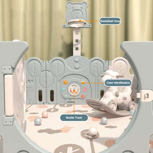 Le meilleur parc pour enfants pliable au monde, parc pour bébé en plastique, grande clôture de sécurité avec toboggan et balançoire, 1 ensemble de parc pour tout-petits en vente - Product Image 2