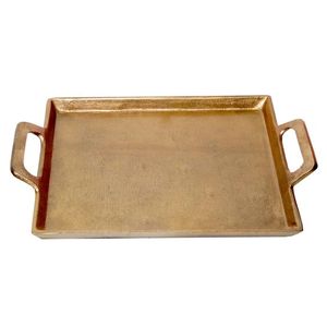 Vente en gros, nouveauté, plateau de service en laiton, forme rectangulaire, plateaux décoratifs pour petit-déjeuner, ensembles de plateaux super vendus en métal de bonne qualité - Product Image 6