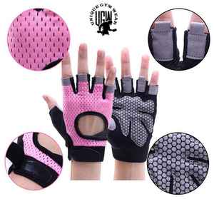Guantes de Gimnasio de Cuero con Logotipo Personalizado, Guantes de Medio Dedo con Soporte para Muñeca, Ventilados y con Correa Ajustable para Crossfit - Product Image 4