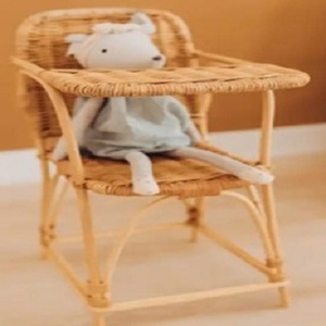 Prix le moins cher rotin naturel jouet chaise haute chaise d'alimentation poupée meubles pas cher haute poupée chaise accessoires pour chambre d'enfants poupée - Product Image 5