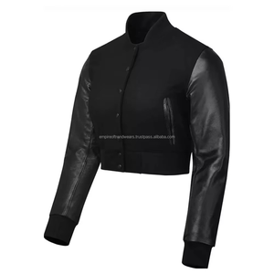 Chaqueta Bomber Universitaria de Cuero para Mujer, Más Vendida, Personalizada, Cortavientos, de Otoño, Talla XL, de Lana y Algodón - Product Image 6