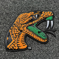 Gorra con Apliques Bordados Personalizados de la Mascota Rattler de la Universidad Florida A&M, Tela de Lona de Alta Calidad, Forma de Flor 3D, para Coser