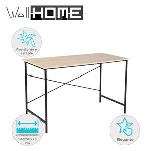 Escritorio para computadora Well Home Tasman en madera de haya negra - Product Image 2