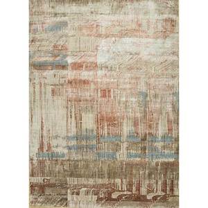 Alfombra Kavi Ivory de Lana y Seda de Bambú Anudada a Mano, Unstring Srb(709), Diseño Abstracto para Uso Doméstico - Product Image 1